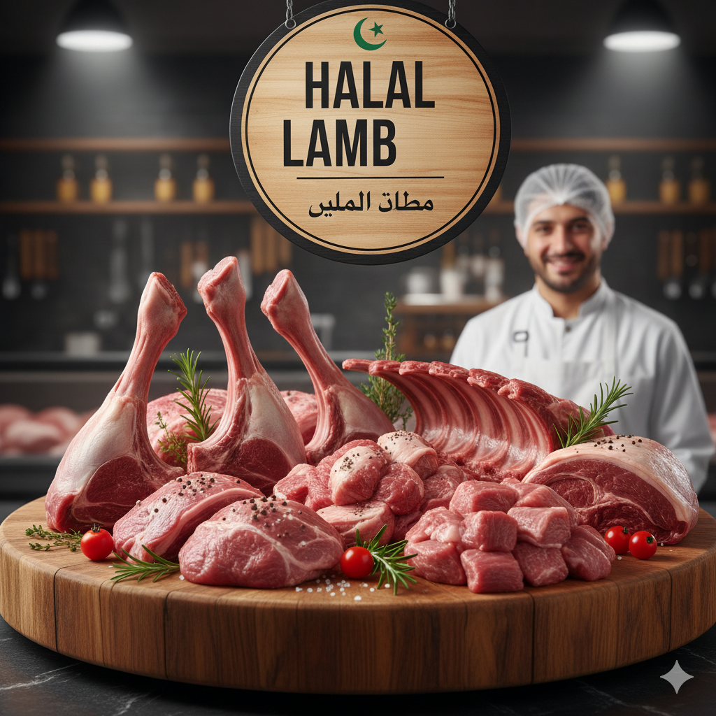 Fresh halal lamb meat